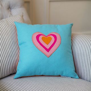 felt heart applique cushion sewing kit by gemima craft kits