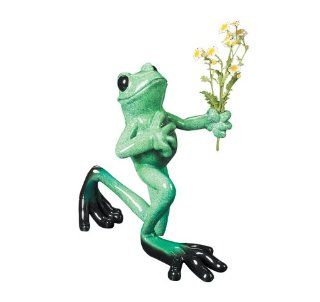Kitty's Critters 8155 Romeo Frog Giving Flowers, 7 Inch Tall, Multi Colored   Collectible Figurines