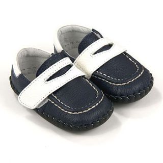 'alfie' 'deck' style soft leather baby shoes by my little boots