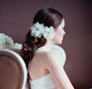 handmade silk blossom bridal hair clip by lov lov
