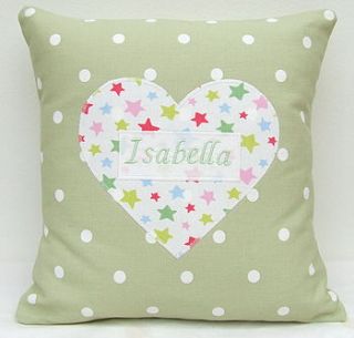 personalised cushion with star heart by angelcake designs