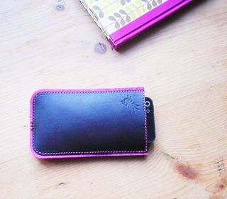 personalised leather and felt iphone case by elytra england