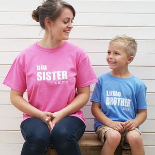 personalised 'big and little' t shirt set by sparks clothing