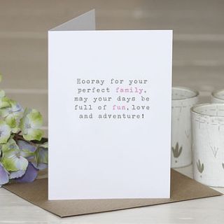 'perfect family' greetings card by slice of pie designs