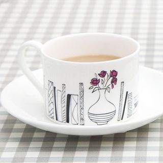 books and flowers teacup by sophie richardson