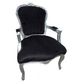 black and silver louis armchair by out there interiors