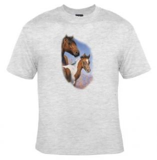 Horse And Foal Adult T Shirt, Ash , Small Clothing