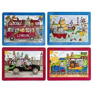 set of four children's placemats by milly green