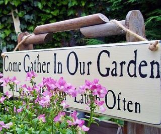 personalised vintage style wooden garden sign by potting shed designs