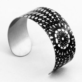 stainless steel pineapple lace mid cuff by jessica flinn designs