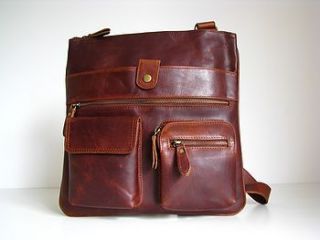 vintage look leather cross body messenger bag by the leather store