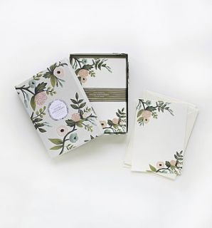 antoinette floral stationery set of 12 by little baby company