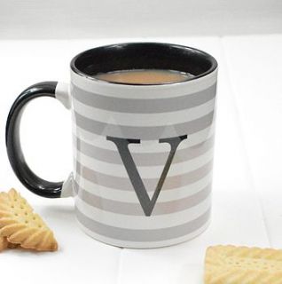 personalised initial stripe mug by tilliemint loves