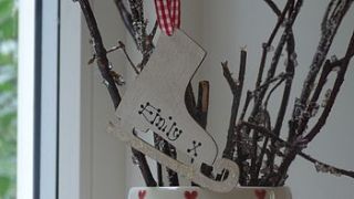 personalised ice skate christmas decoration by kitty's
