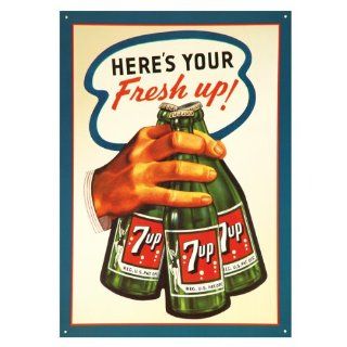 7Up Seven Up Soda Here's Your Fresh Up Retro Vintage Tin Sign   Prints