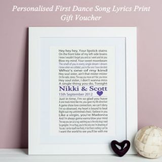 personalised first dance print gift voucher by lisa marie designs