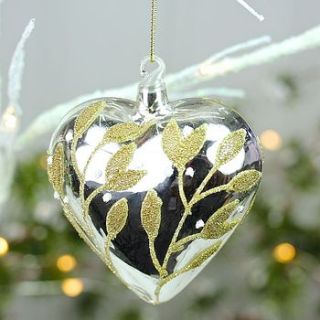 mistletoe gold heart bauble by lisa angel homeware and gifts