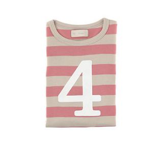 age/ number kids t shirt posy pink & sand by bob & blossom ltd