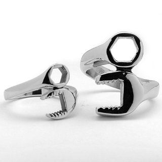 Matching His & Hers Rockstar Stainless Steel Combination Wrench Ring Set (Available Sizes Hers 5 to 9 & His 8 to 15) Please e mail sizes Wedding Bands Jewelry