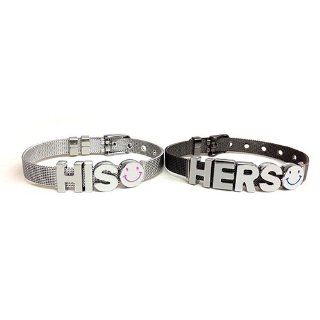 His & Hers Couple Bracelet Set (Stainless Steel & Gunmetal) Jewelry