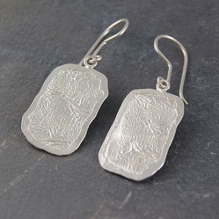 sterling silver roman textured drop earrings by otis jaxon silver and gold jewellery