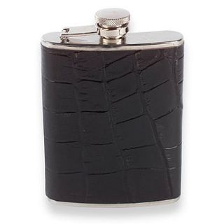 leather wrapped hip flask by johnny & me