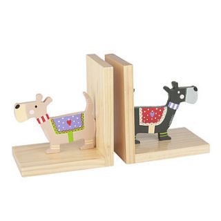scottie dog wooden bookends by the contemporary home