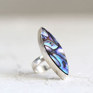 paua shell statement ring by artique boutique