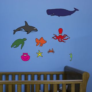 ocean creatures sticker pack for kids by vinyl revolution