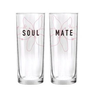 BoldLoft "Soulmate" His & Hers Drinking Glasses Wedding Gifts,Wedding Gifts for the Couple,Wedding Gifts for Bride and Groom,His and Hers Gifts,Anniversary Gifts Kitchen & Dining