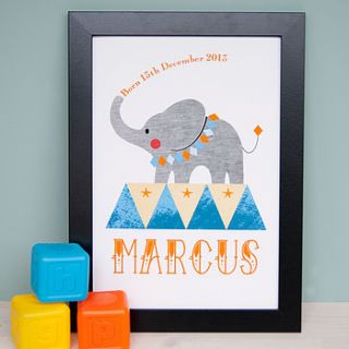 childrens circus elephant illustration by clothkat