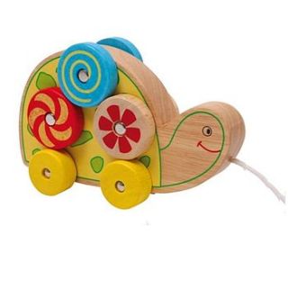 wooden pull along turtle toy by sleepyheads