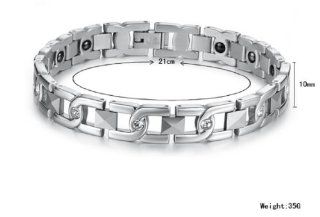 His or Hers Magnetic Titanium Plus Tungsten Steel Therapy Bracelet, Anti fatigue and Pain Relief BR214 (Hers) Jewelry