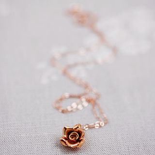 rose gold wild rose necklace by j&s jewellery