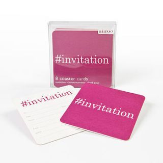 hashtag invitation coaster invitations by aliroo