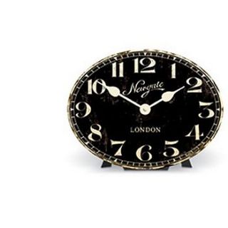 newgate poet's mini mantel clock black by lytton and lily vintage home & garden