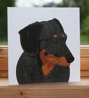 'dachshund' dog card by bird
