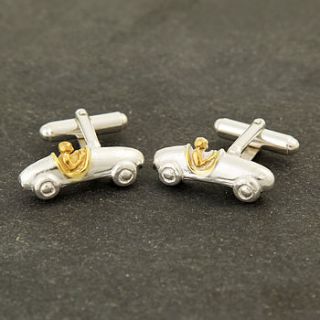 solid silver and gold bugatti cufflinks by me and my car