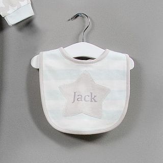 personalised applique star baby bib by my 1st years