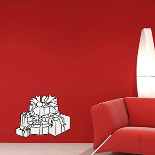 colour in christmas presents wall stickers by the binary box