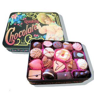 tin filled with chocolates by bijou gifts