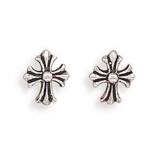 Sterling Silver Small Oxidized Cross Post Earrings West Coast Jewelry Jewelry