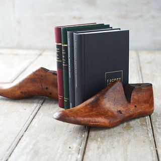 pair of reclaimed shoe last book ends by the original home store