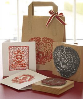 handmade christmas stamp by noolibird rubber stamps