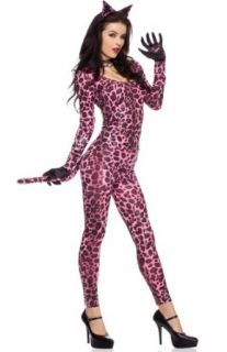 Womens XSM (0 4)  Pink and Black Animal Print Catsuit Costume Adult Sized Costumes Clothing