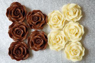 five large handmade chocolate roses by delovely cakes