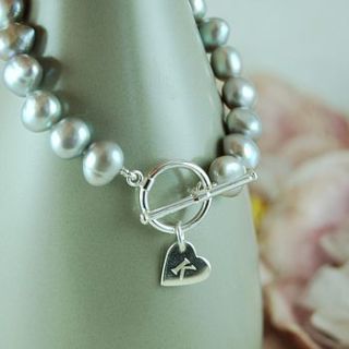 token heart pearl bracelet by highland angel