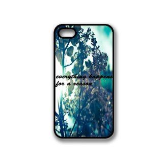 Everything Happens For A Reason Hipster Quote iPhone 4 Case   Fits iPhone 4 & iPhone 4S Cell Phones & Accessories