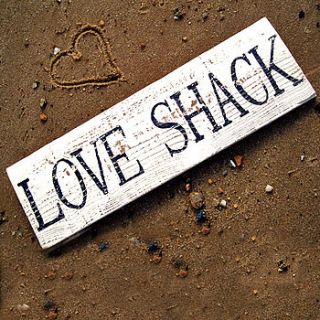 hand made weathered love shack sign by delightful living