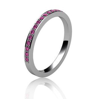 pink sapphire half eternity ring by flawless jewellery